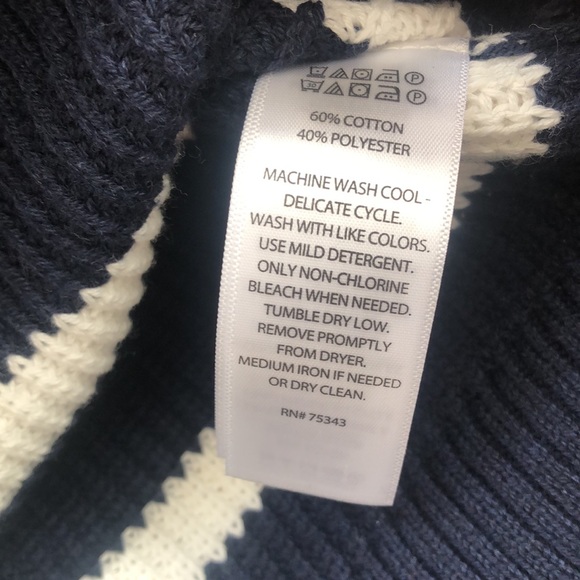NEW Rachel Zoe Navy White Striped Knit Pullover Sweater - Picture 12 of 14